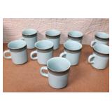 Arrow Stone Blue Gray Ceramic Dinnerware Set with Mugs and Plates