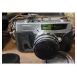 Vintage Petri 7s and Canon Sure Shot Cameras with Lenses and Accessories