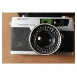 Vintage Petri 7s and Canon Sure Shot Cameras with Lenses and Accessories