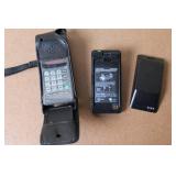 Motorola Vintage Flip Phone with Leather Case and Two Batteries