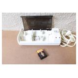 Vintage Electronics Lot: Sharp Memo Master Alarm, Spartus Clock, GE Battery Charger, Grinder