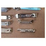 Vintage Beer Openers, Folding Stamps, and Collectible Tool Lot