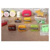Collection of Vintage Pencil Sharpeners and Novelty Caps
