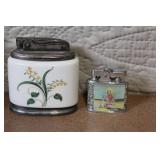Group of 3 Vintage Tabletop and Pocket Lighters Including Marlboro Zippo