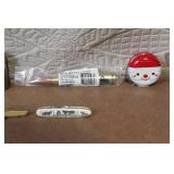 Vintage Cigarette Tin, Knives, Collectibles, and Novelty Items Lot