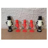 Set of 5 Vintage Mr. Peanut Plastic Figurines