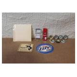Vintage Beer Memorabilia Lot with Coasters, Bottle Caps, Opener, and Labels