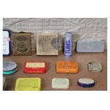 Collection of 18 Vintage Medicine and Advertising Tins and Containers