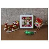 Assorted Christmas Glass Ornaments and Ornament Set