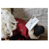 Collection of Christmas Decorations Including Hidden Talents Santa Doll, Wreath, Ornaments, and Pinecones
