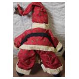 Collection of Christmas Decorations Including Hidden Talents Santa Doll, Wreath, Ornaments, and Pinecones