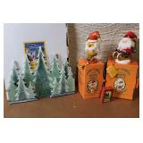 KÃ¤the Wohlfahrt German Christmas Smoker Set with Santa Figures, Forest Backdrop, and Incense Cones
