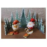 KÃ¤the Wohlfahrt German Christmas Smoker Set with Santa Figures, Forest Backdrop, and Incense Cones