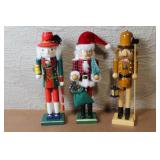 Set of 3 Decorative Wooden Holiday Nutcrackers