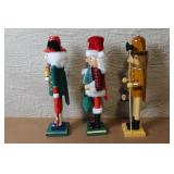Set of 3 Decorative Wooden Holiday Nutcrackers