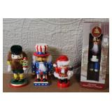 Set of 4 Decorative Wooden Nutcrackers with Unique Costumes