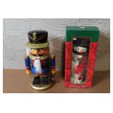 Set of 2 Holiday Nutcracker Figures Including Soldier and Snowman