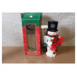 Set of 2 Holiday Nutcracker Figures Including Soldier and Snowman
