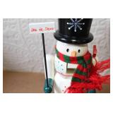 Set of 2 Holiday Nutcracker Figures Including Soldier and Snowman