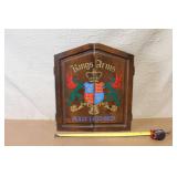 Kings Arms Wall-Mounted Dartboard Cabinet with Accessories
