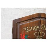 Kings Arms Wall-Mounted Dartboard Cabinet with Accessories