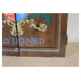 Kings Arms Wall-Mounted Dartboard Cabinet with Accessories
