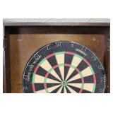 Kings Arms Wall-Mounted Dartboard Cabinet with Accessories