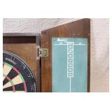 Kings Arms Wall-Mounted Dartboard Cabinet with Accessories