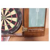 Kings Arms Wall-Mounted Dartboard Cabinet with Accessories