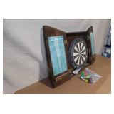 Kings Arms Wall-Mounted Dartboard Cabinet with Accessories