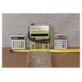 Vintage Calculator Lot with Texas Instruments TI-3000, IMA LC 780, Lee Long Upon & TI Pouch