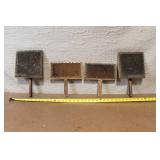 Set of 4 Vintage Wool Carding Brushes with Wooden Handles