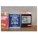 Coin Counter and Collectibles Reference Book Lot with Stamp Collecting Guide