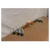 Vintage Colored Glassware Collection with Goblets, Compote, and Shakers