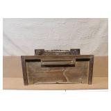 Antique Wooden Wall Clock Case with Glass Front and Brass Pendulum