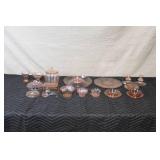Set of Vintage Pink Depression Glassware Assorted Serving Pieces