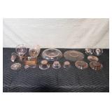 Set of Vintage Pink Depression Glassware Assorted Serving Pieces