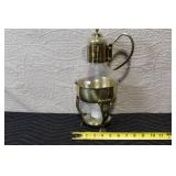 Vintage Glass and Brass Coffee Carafe with Warmer Stand