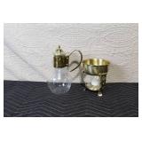 Vintage Glass and Brass Coffee Carafe with Warmer Stand