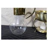 Vintage Glass and Brass Coffee Carafe with Warmer Stand