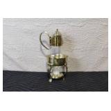 Vintage Glass and Brass Coffee Carafe with Warmer Stand