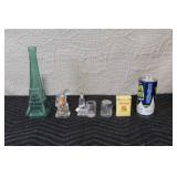 Collection of Vintage Glass Jars, Old Gold Tin, and Bon Ami Cleanser