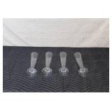 Set of 4 Glass Champagne Flutes with Nutcracker Figurine Collection