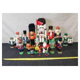 Set of 4 Glass Champagne Flutes with Nutcracker Figurine Collection