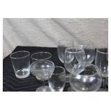 Collection of 23 Assorted Glassware Including Wine, Cocktail, and Tumblers
