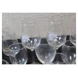 Collection of 23 Assorted Glassware Including Wine, Cocktail, and Tumblers