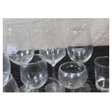 Collection of 23 Assorted Glassware Including Wine, Cocktail, and Tumblers