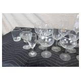 Collection of 23 Assorted Glassware Including Wine, Cocktail, and Tumblers