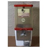 Vintage 25 Cent Coin Operated Candy or Gumball Machine with Key