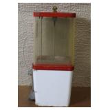 Vintage 25 Cent Coin Operated Candy or Gumball Machine with Key